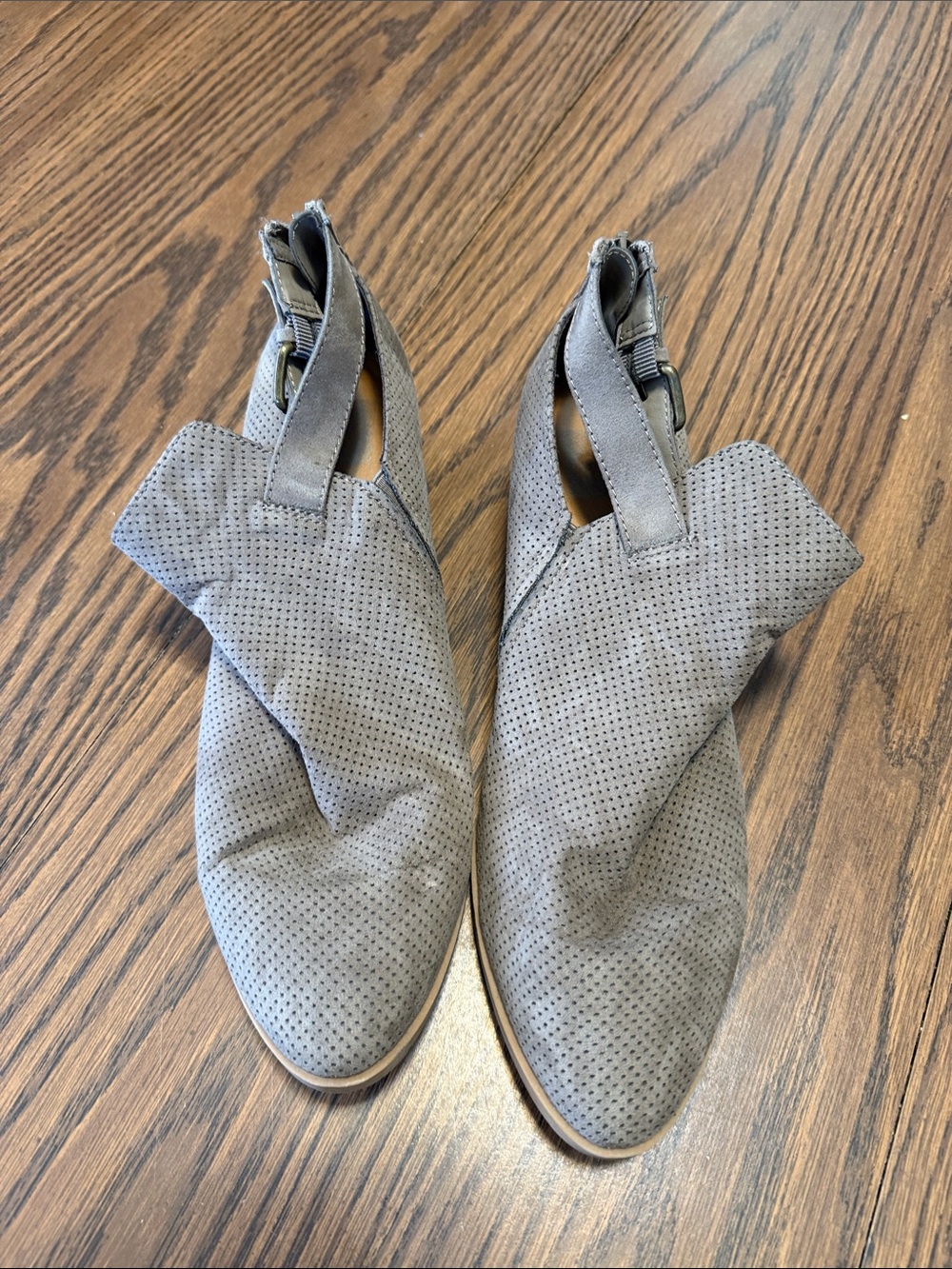 DV by Dolce Vita Gray Perforated Ankle Booties